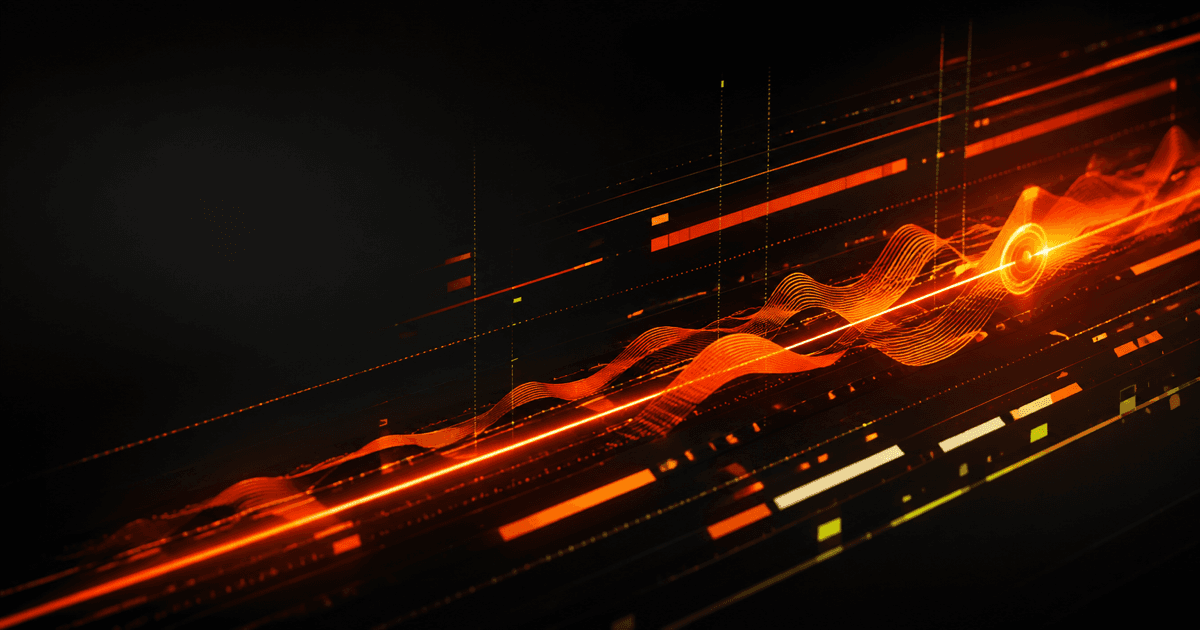 Abstract orange audio waveform on a dark background